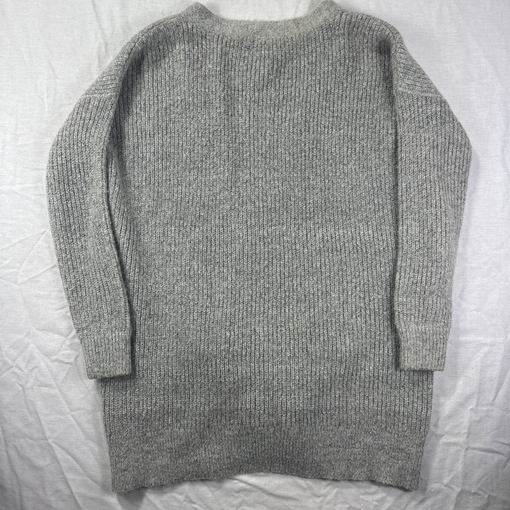 Free People Cardigan Womens Small Alpaca Blend Gray Knit Metal Buttons Oversized - Picture 7 of 9